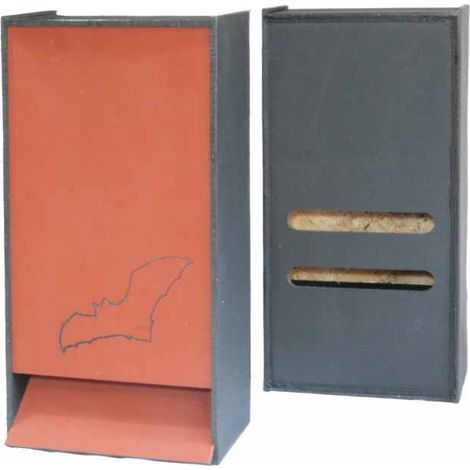 Eco Bat Access Box - Recycled LDPE Plastic/Wood - L10.5 x W21.5 x H44 cm - Brick