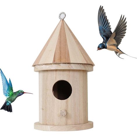 Nichoir à oiseaux suspendu en bois, nid d'oiseau pour mésange, nichoir pour oiseaux pour l'extérieur, nichoir pour oiseaux résistant aux intempéries, pour fenêtres de jardin, maisons de campagne
