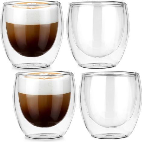 Doppelwandige Thermogläser für Kaffee und Tee, 250 ml, 4 Stück. (1/5)