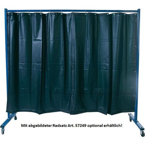 ELMAG Schweißerschutzwand 1-teilig mit Folienvorhang S9 dunkelgrün (57251)