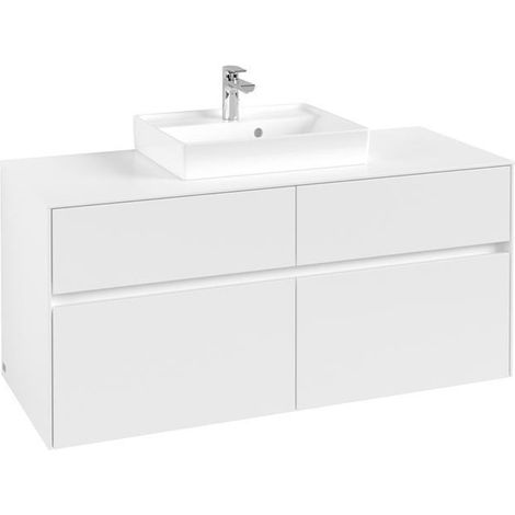 Vasque VB Collaro US 1200x548x500mm 4 Éléments, vasque avec blanc mat
