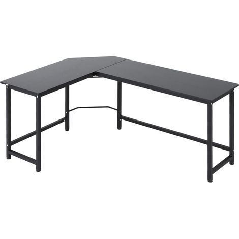 Bureau d'ordinateur, bureau d'angle pour PC de bureau/maison, en forme de L, 168x120x75 cm, cadre en métal. (1/5)