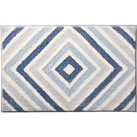 Alfombrilla de baño antideslizante, ultra absorbente y suave, lavable a máquina (azul, 50 x 80 cm). (1/5)