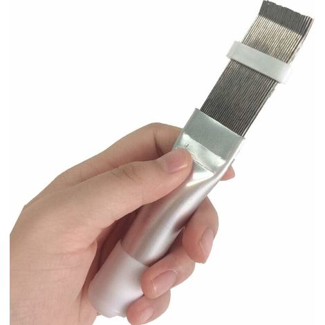 Acier inoxydable climatiseur peigne à ailettes condenseur et radiateur ailette lisseur nettoyant outil de réparation métal climatisation brosse de nettoyage accessoire (1/5)