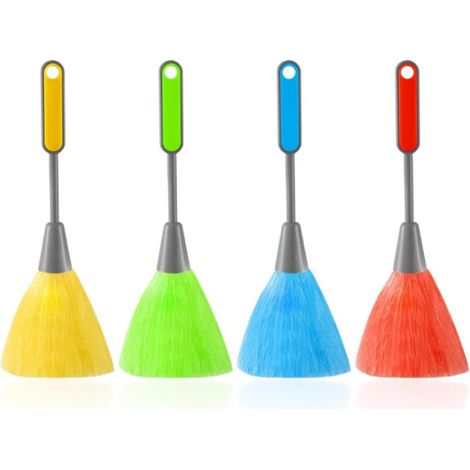 Lot de 4 brosses de nettoyage pour clavier d'ordinateur, plumeau en laine, mini plumeau avec poignée, plumeau en microfibre, brosse de dépoussiérage, filtre électrique, brosse de nettoyage aveugle (1/5)