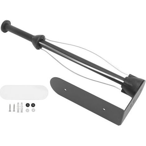 Stoßdämpfer aus Edelstahl, Küchenrollenhalter, ohne Bohren, Frischhaltefolie, Rollenaufhänger, rutschfest, rostfrei, Toilettenpapierhalter, schwarz (1/5)