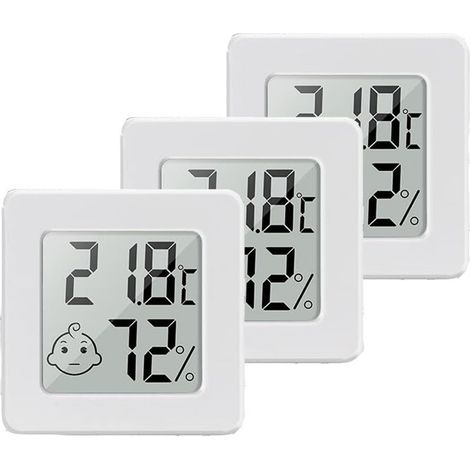 Hygromètre thermomètre numérique LCD intérieur Moniteur de température et humidité Fixation murale avec aimants Précision ±1℃ (1/5)