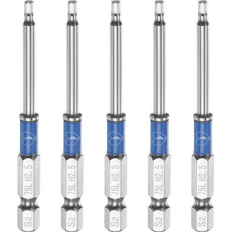 Embouts tournevis impact hexagonaux 2.5mm (H2.5) 5pièces (1/5)
