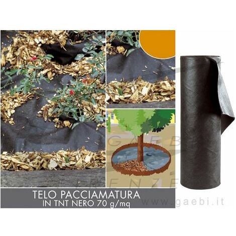 telo per pacciamatura in tnt colore nero rotolo da 1,6 x 10 m