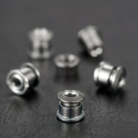 Lot de 5 disques doubles couleur acier Vis de plateau de vélo anodisées colorées 4,9/6,4 mm, vis de plateau simple/double en alliage d'aluminium 7075. (1/5)