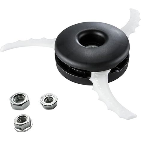 Tête de coupe en plastique 198383-1 + lame de rechange 198426-9 pour tondeuse Makita M8 M10, accessoires de débroussailleuse, 3 lames mobiles en plastique, 3 écrous (1/5)