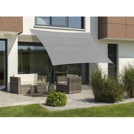 Voile d'ombrage Lanzarote, Gris argenté, 360 x 360 cm, carré, 244-14, Polyester, 1,3 kg (1/2)