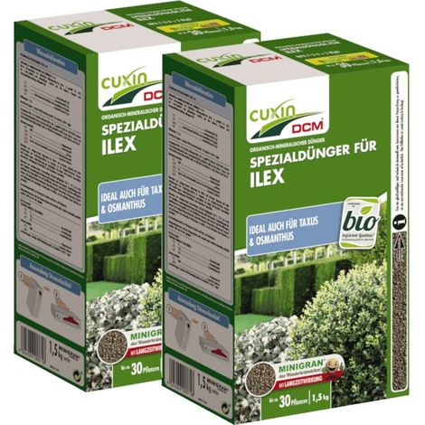 Engrais spécial Cuxin DCM pour houx 2 x 1,5 kg Engrais pour if Engrais pour osmanthus et houx