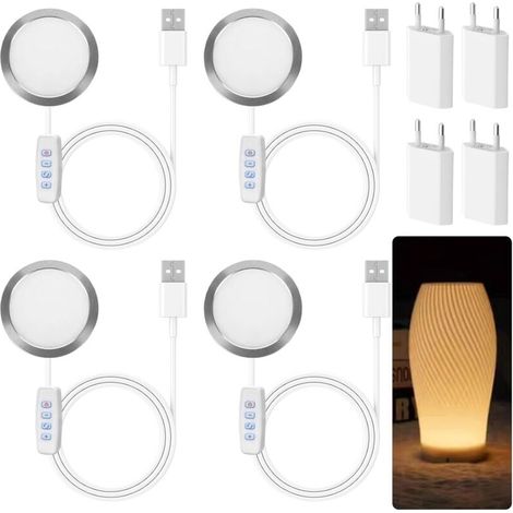 Paquete de 4 lámparas LED de 2W para impresoras 3D Bambu Lab A1/A1mini/P1S/P1P/X1C, accesorios para impresoras 3D Bambuolab, kits de lámparas LED DIY creativos, modelos de luz nocturna para (1/5)