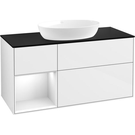 V&B Waschtischunterschrank Finion 120cm, Pl b m, Rg g wh. Lac, glo wh. Lac (1/2)