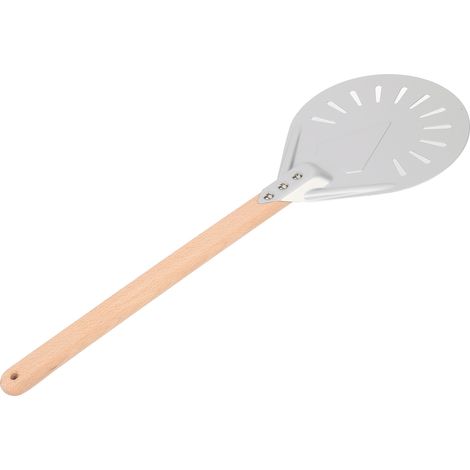 Spatule à pizza ronde avec manche en bois amovible de 41 cm, anti-brûlure et antidérapante, outil de fabrication de pizza (8 pouces) (1/4)