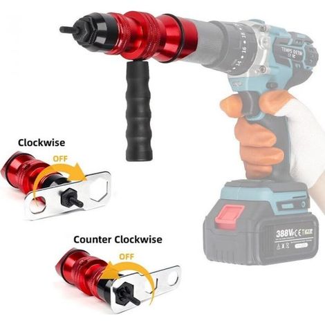Kit conversione da trapano a rivettatrice inserti rivetti filettati M3-M10 07445