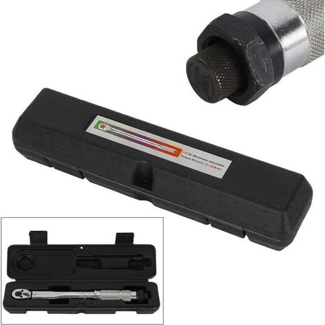 Clé dynamométrique réglable 1/4" 5-25 Nm Outil de réparation à cliquet Clé à cliquet avec étui Neuf (1/4)