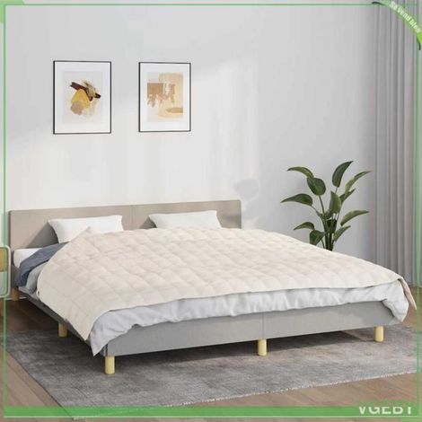 350758 Couverture lestée Crème clair 155x220 cm 7 kg Tissu (1/5)