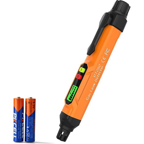 PT202 Détecteur de Fuite de gaz Portable, Moniteur de méthane, Propane, gaz Naturel ,avec Alarme sonore et Lumineuse, détecteur de gaz pour Camping Car,Appartements, etc. (Orange, 2 Piles incluses) (1/5)