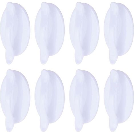 Poignée Auto-Adhésive - 8 Pièces - Pour Porte Coulissante Fenêtre Tiroir Armoire Verre - Blanc (1/5)