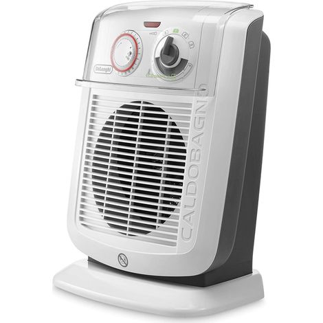 De'Longhi HBC3052T Termoventilatore Caldobagno 2200W Timer 24H ECO SILENCE IP21 Protezione Antigelo colore Bianco