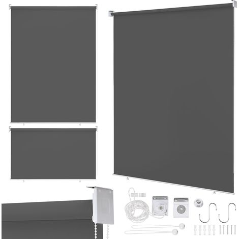 Jiubiaz Tenda verticale Tenda da esterno per balcone Tenda a rullo Schermo retrattile da esterno Protezione solare 180x240CM Antracite