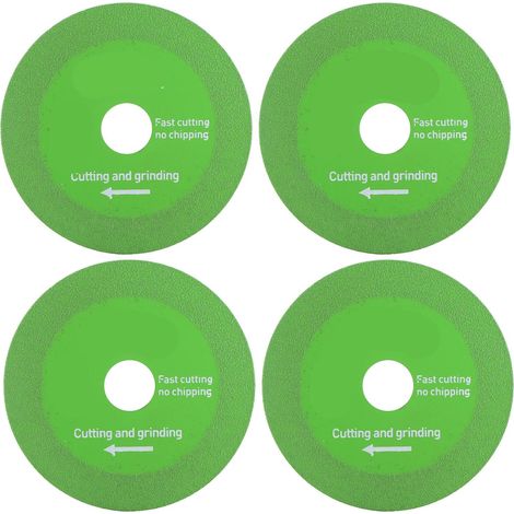 Lot de 4 disques de coupe verre 100x20x15x1mm vert noirâtre émeri brasé pour carrelage céramique et jade (1/3)