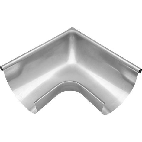 ZAMBELLI Cornière de gouttière 90 degrés (angle extérieur) galvanisée Cornière de gouttière avec bourrelet extérieur pour gouttière demi-ronde, sans soudure, 150mm/6 pcs. argent
