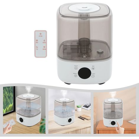 Humidificador para dormitorio, humidificador de 4,2 litros con llenado superior para habitaciones grandes con vapor frío y boquilla giratoria de 360°, blanco