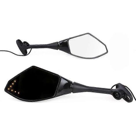 Bracingo Rückspiegelabdeckung mit integrierten LED-Blinkern für GSXR600/750 & Honda CBR600RR, CBR250R, CBR500R, 1000RR – Schwarz
