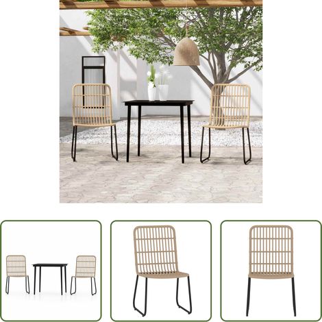 vidaXL Chaise de jardin - Ensemble à manger de jardin 3 pcs Chêne (1/5)