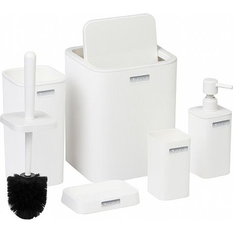 5-teiliges weißes Badezimmer-Set „Kely Square“ (1/5)