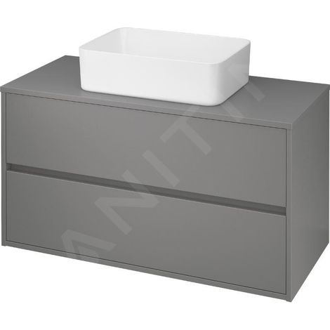Cersanit Crea - Meuble-lavabo, 53x100x45 cm, 2 tiroirs, gris S924-020 (1/2)