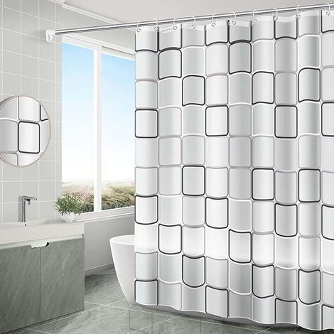 Jiajia AI, Rideau de douche imperméable anti moisissure 180 x pour jardin, terrasse et extérieur (1/4)