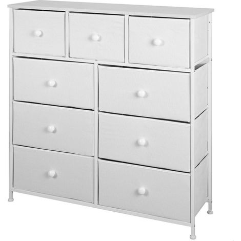 Comò - ATTIVO - 100x30x100 cm - Bianco - 9 cassetti - Metallo (1/5)