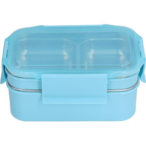 Elektrische Lunchbox aus Edelstahl 304 mit doppelwandiger Isolierung und Fächern, ideal für Büro, Schule und Reisen (1/5)