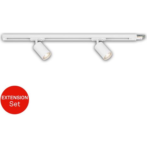 Sistema di binari Briloner Rail, set di estensione, 2x punti GU10, bianco (1/5)