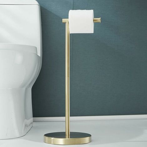 Support Pour Papier Toilette Libre - Acier Inoxydable 304 - Hauteur 65 Cm - Base Circulaire 16 5 Cm - Pour Salle De Bain - 1 Pièce (1/5)