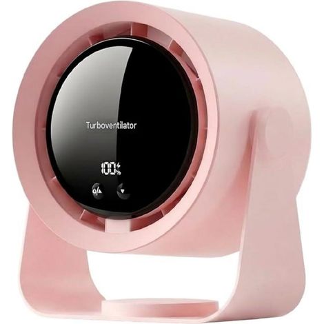 Ventilador USB - Pantalla LED - 180 x 119 x 205 mm - Regulación Continua Velocidad - Batería 5400 mAh - Inclinación 90° - Para Oficina Dormitorio Estudio - 1 Unidad (1/5)