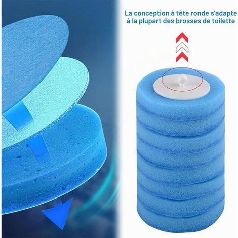 Brosse WC - Têtes de Brosse Jetables en Éponge - Parfumées Marine Citron et Vanille - Pour Nettoyage des WC Lavabos et Sols - 32 Pièces (1/5)