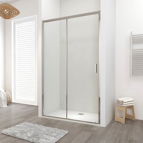 Porta/box scorrevole reversibile con profilo cromo completo di profilo per nicchia - Misura: 138/142 cm - Vetro trasparente 6 mm - Altezza 195 cm - Immagine indicativa