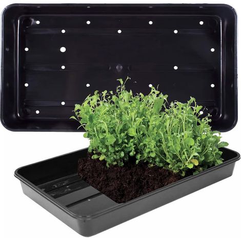 3 x Plastic Heavy Duty Seed Trays With Strong Rim For Extra Rigidity