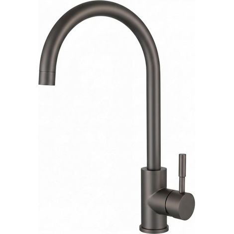 Robinet Cuisine Pivotant 360° – Mitigeur Évier Arc Élevé en Acier Inoxydable, Robinet Cuisine avec Levier Unique, Robinet Évier Cuisine Moderne, Installation Facile (GRIS MÉTALLISÉ) (1/4)
