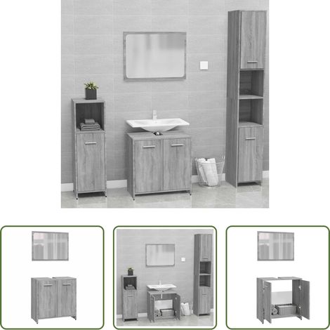 Rangement salle de bain - Meubles de salle de bain Sonoma gris Bois d'ingénierie (1/5)