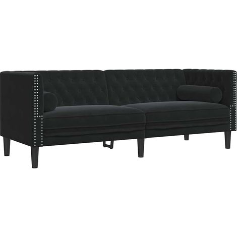 Sofá Negro 194 x 74,5 x 70,5 cm Terciopelo vidaXL (1/5)