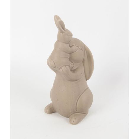 TrendLine Dekofigur Hase Keramik 19 x 10 cm grau Figur