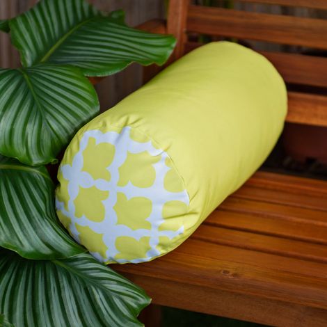 Gardenista - Cuscino da esterno per panca da giardino, set di cuscini rotondi per mobili decorativi, cuscini da yoga per patio interno ed esterno resistenti all'acqua - Lime (1/5)