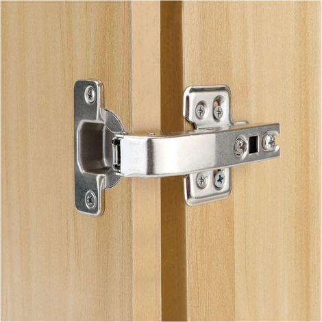 Irovami 2 charnières de porte d'armoire hydrauliques à tampon en acier inoxydable (1/5)