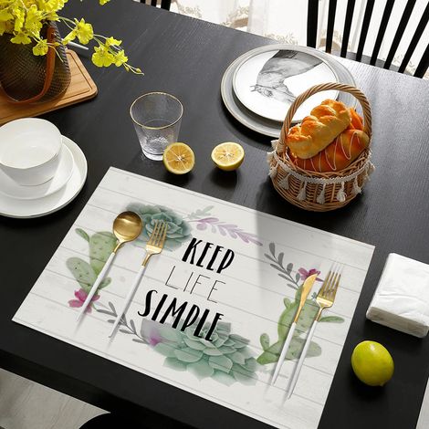 Hot-selling PVC placemats, non-slip, waterproof, heat-insulating, letter series, hotel restaurant Western-style placemats - Letter design - 8 - Leather printed with color 3045CM